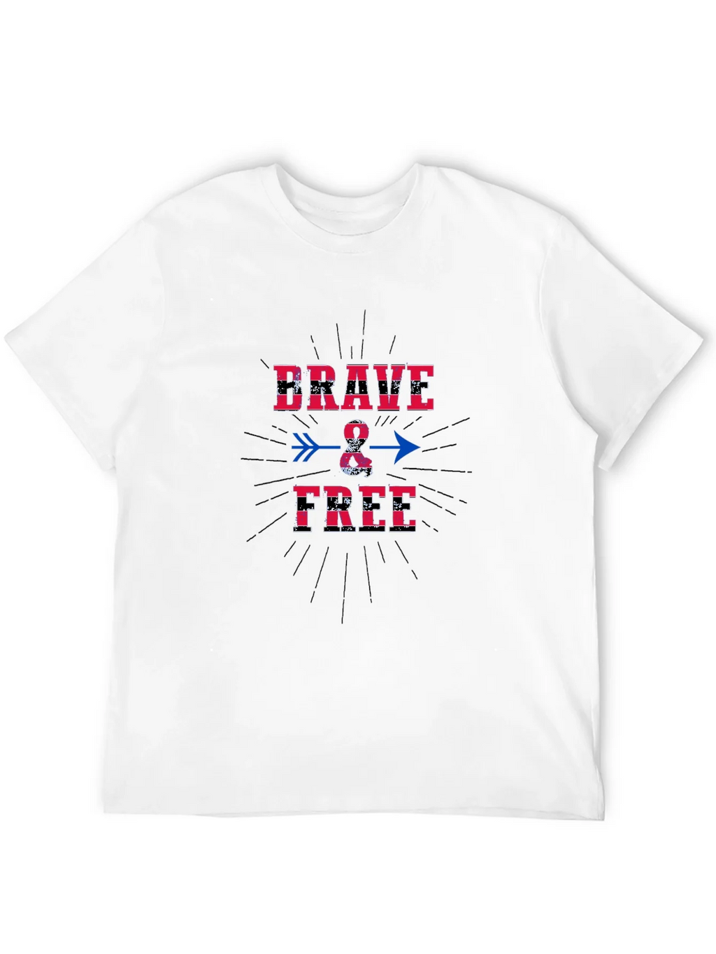 Brave & Free Graphic T-Shirt - Patriotic Design