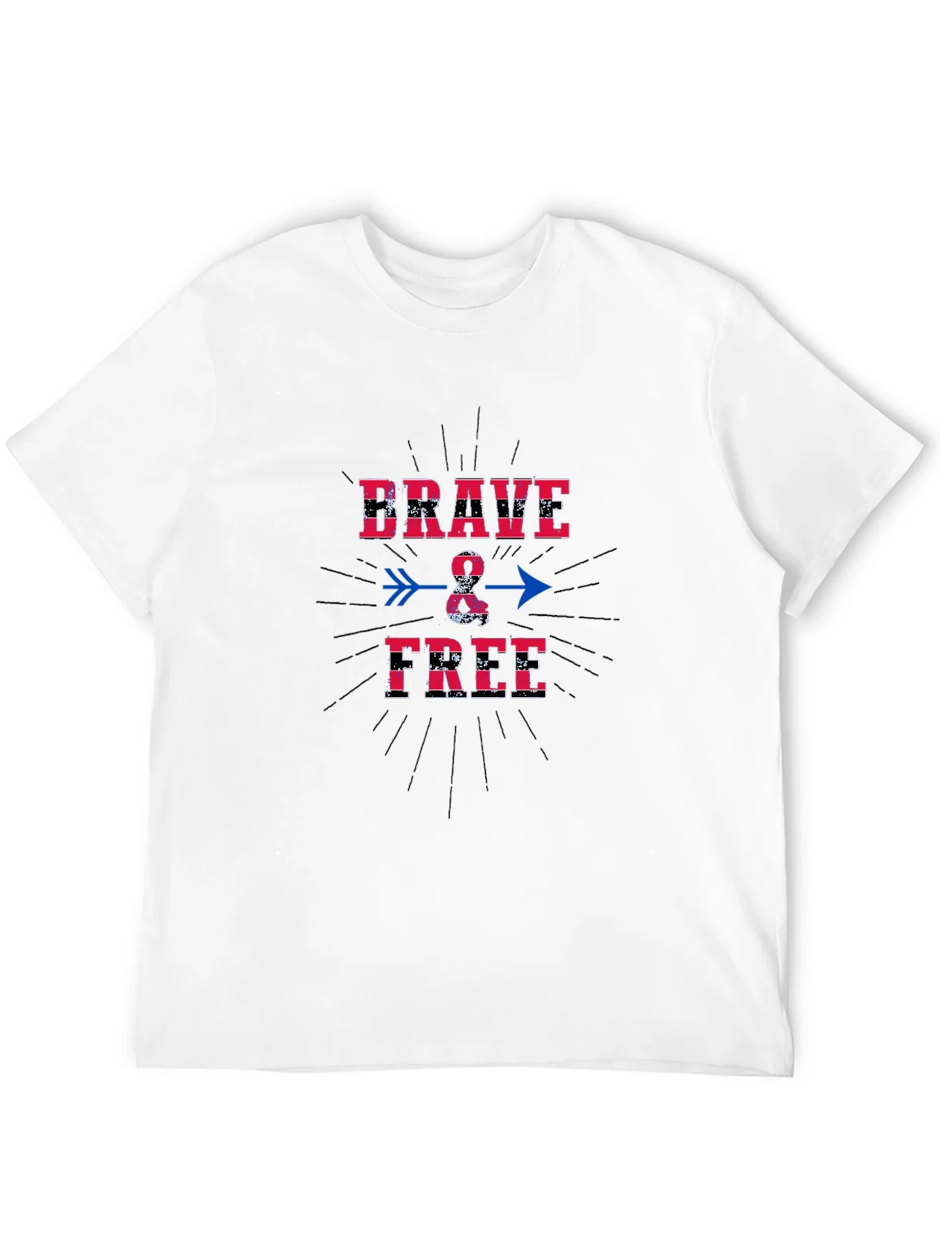 Brave & Free Graphic T-Shirt - Patriotic Design