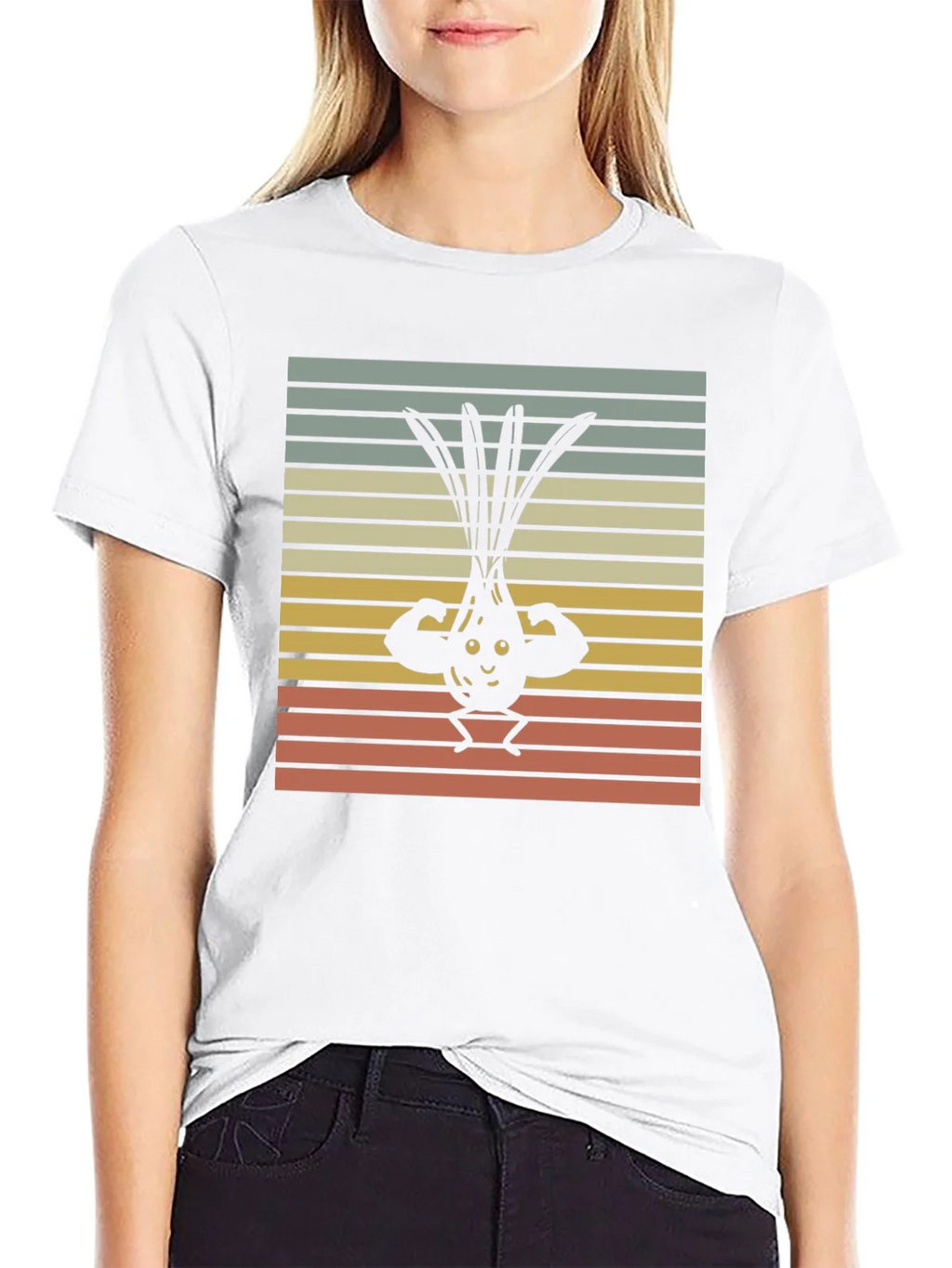 Funny Buff Onion T-Shirt - Retro Vegetable Gym Tee