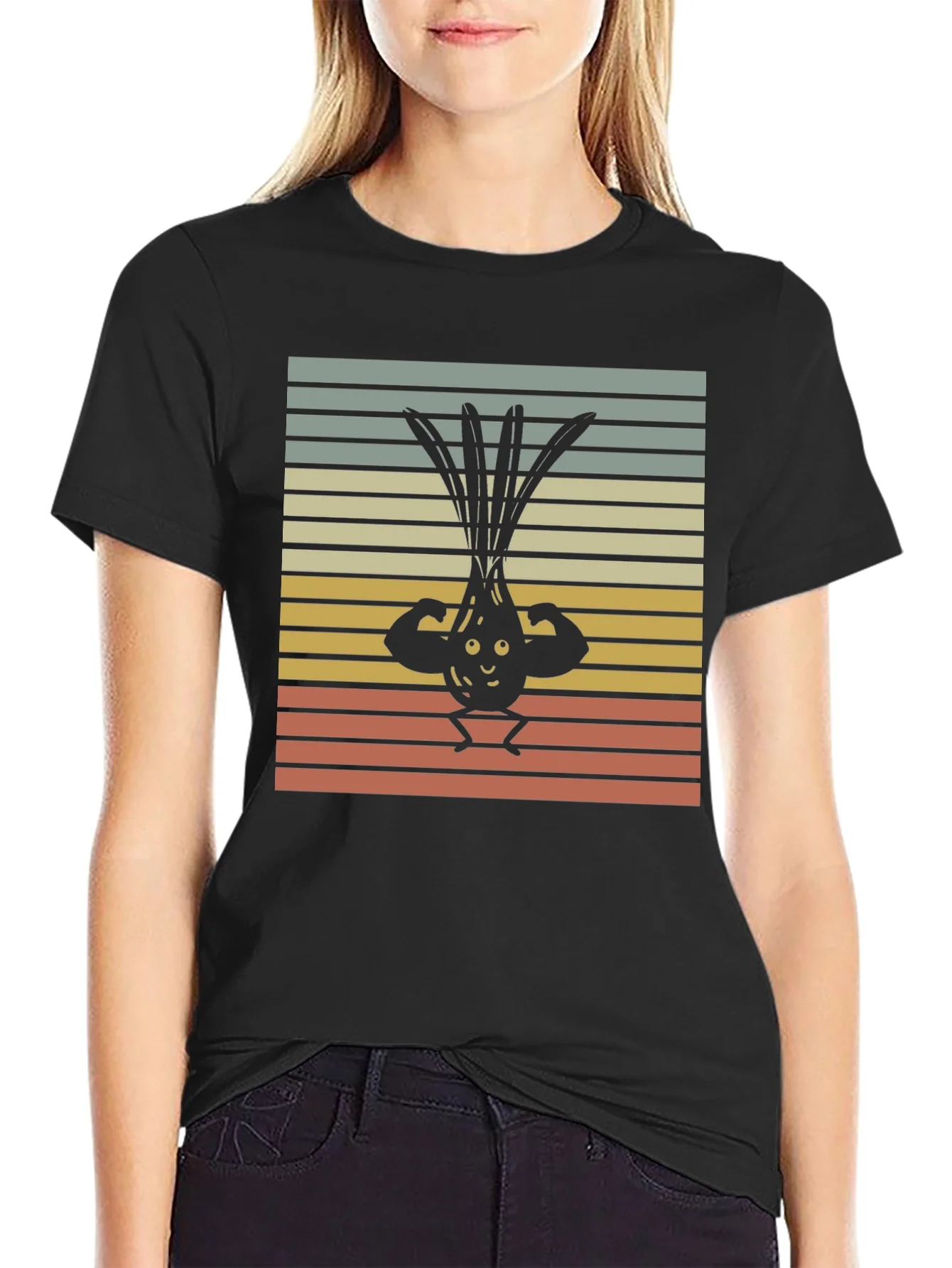 Funny Buff Onion T-Shirt - Retro Vegetable Gym Tee