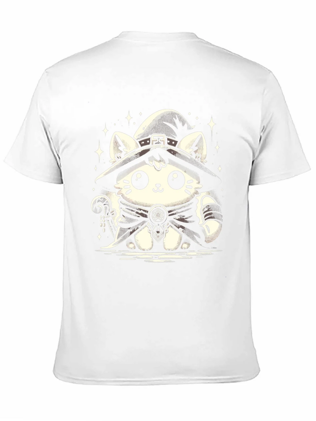 Witch Cat Graphic Tee - Black Cotton T-Shirt