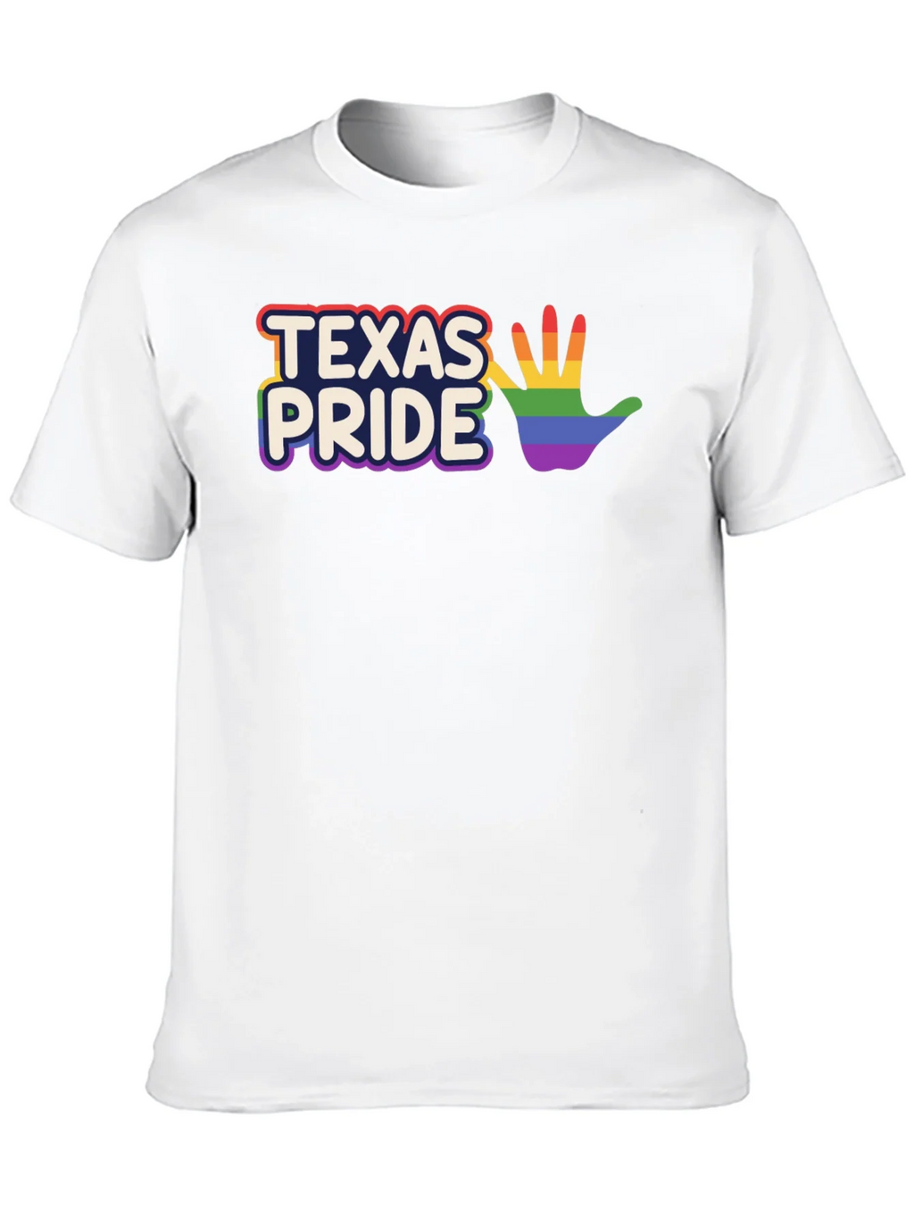Texas Pride LGBTQ+ Rainbow Hand T-Shirt