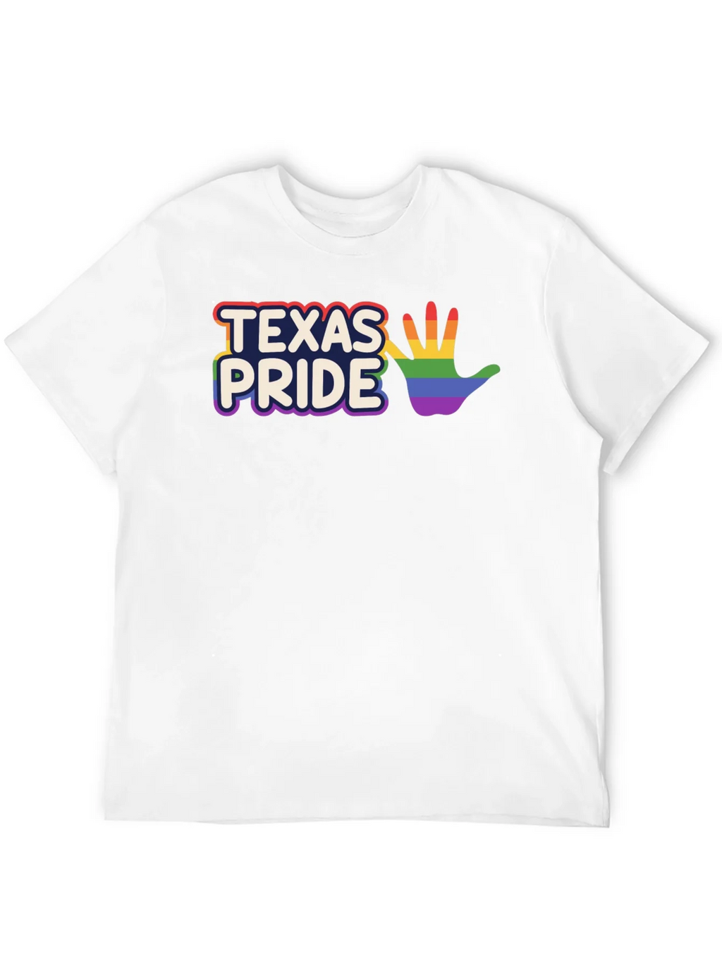 Texas Pride LGBTQ+ Rainbow Hand T-Shirt
