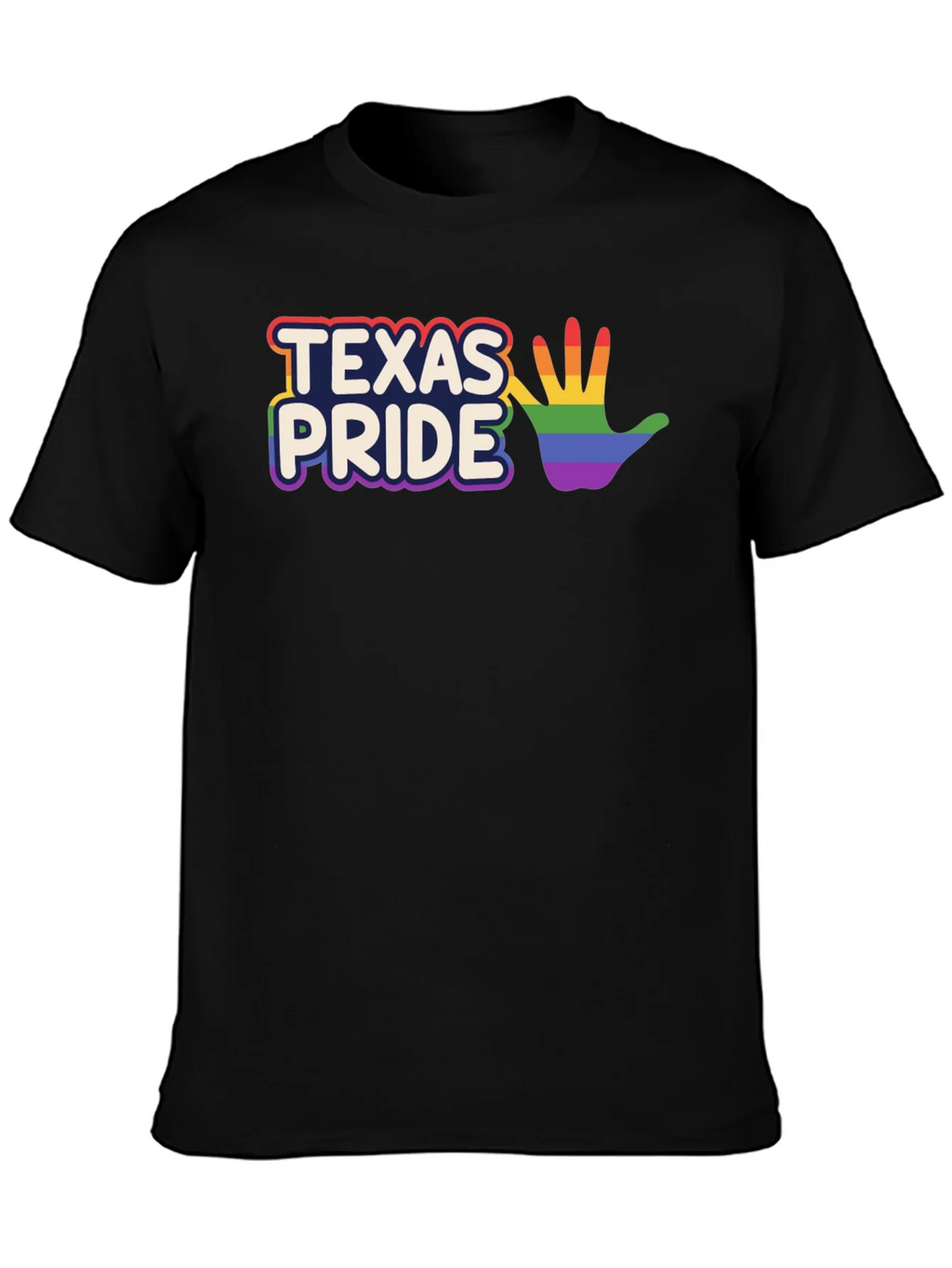 Texas Pride LGBTQ+ Rainbow Hand T-Shirt