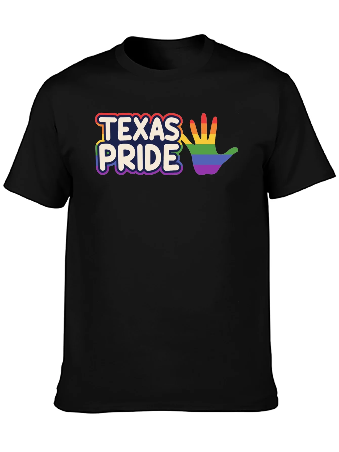 Texas Pride LGBTQ+ Rainbow Hand T-Shirt