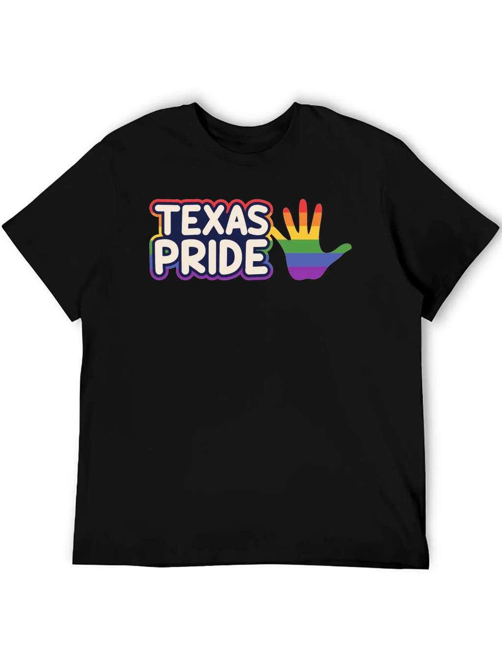 Texas Pride LGBTQ+ Rainbow Hand T-Shirt