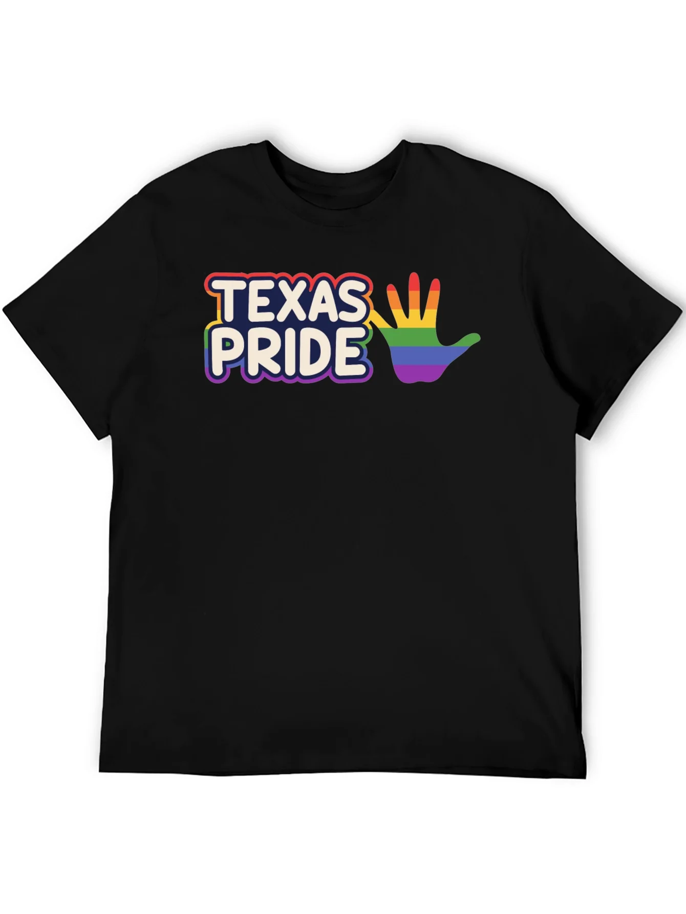 Texas Pride LGBTQ+ Rainbow Hand T-Shirt