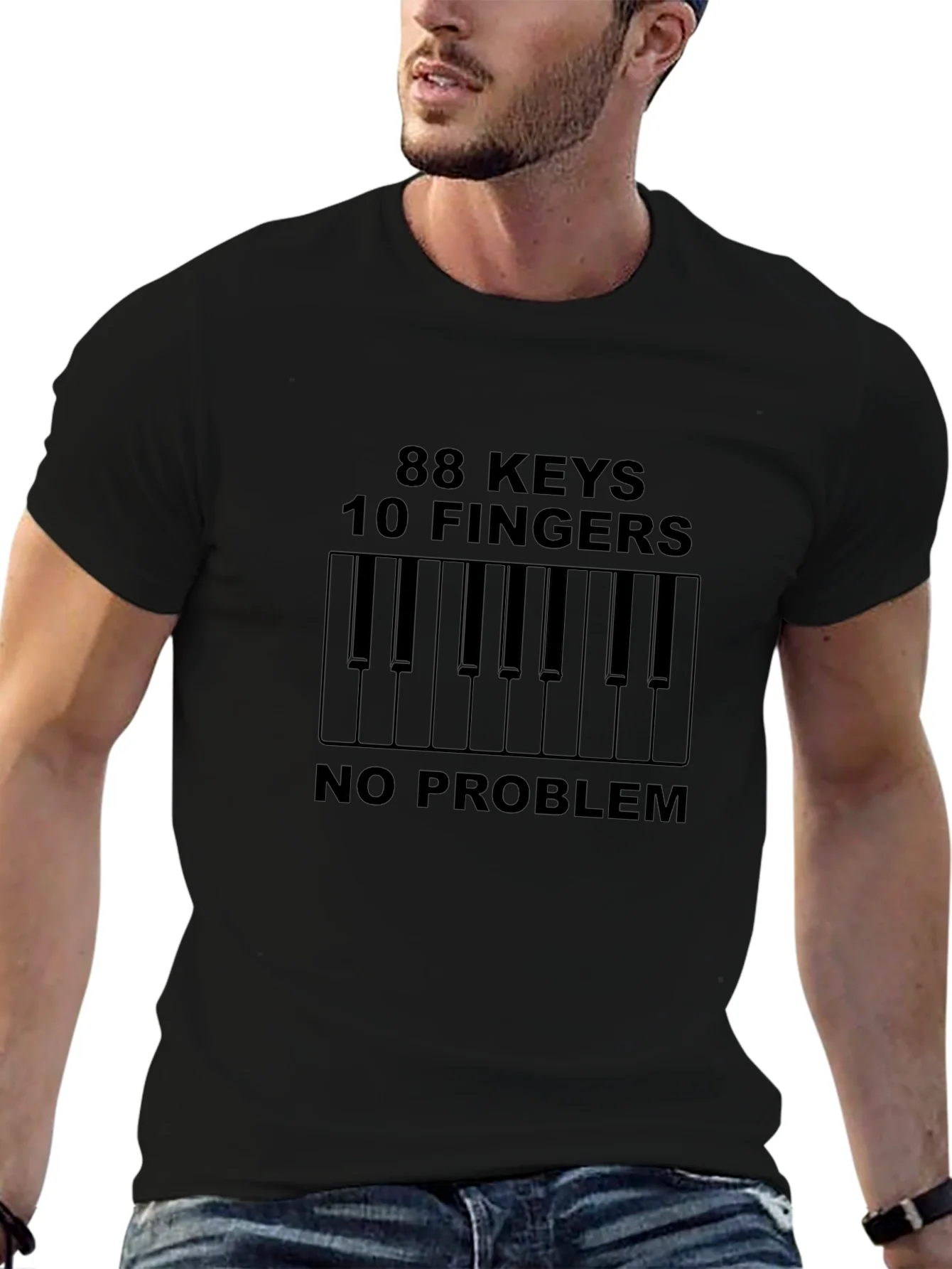 88 Keys 10 Fingers No Problem Black Tee