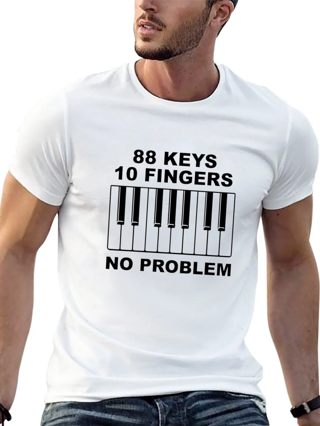 88 Keys 10 Fingers No Problem Black Tee