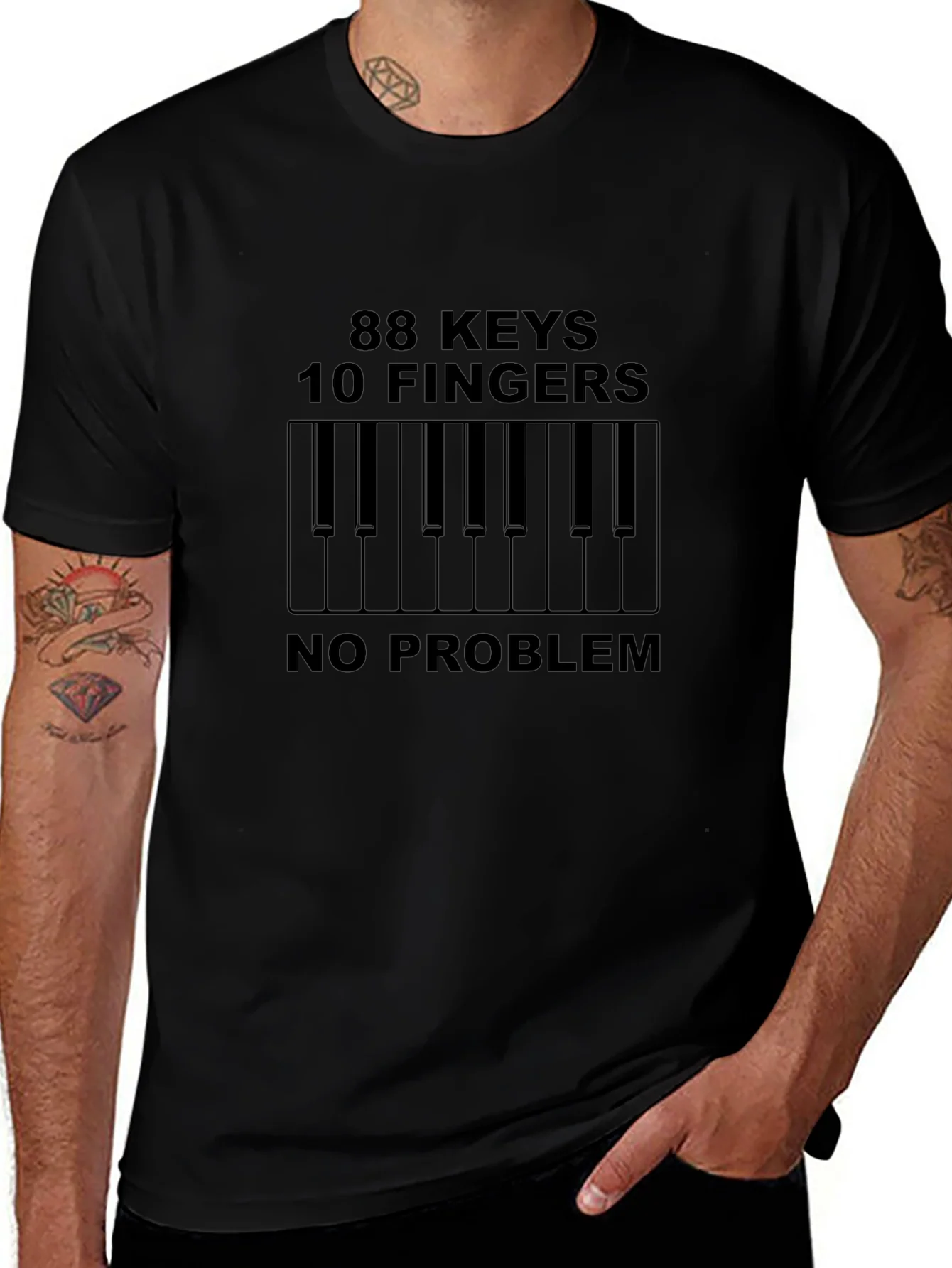 88 Keys 10 Fingers No Problem Black Tee
