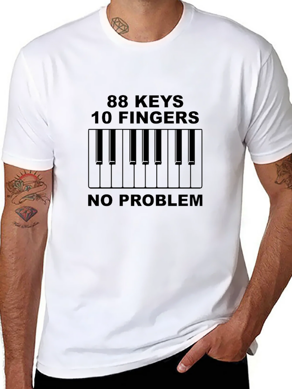 88 Keys 10 Fingers No Problem Black Tee