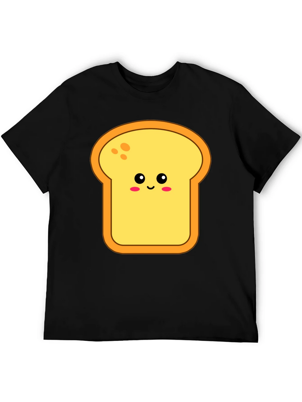 Cute Toast Graphic Tee - Black Cotton Shirt