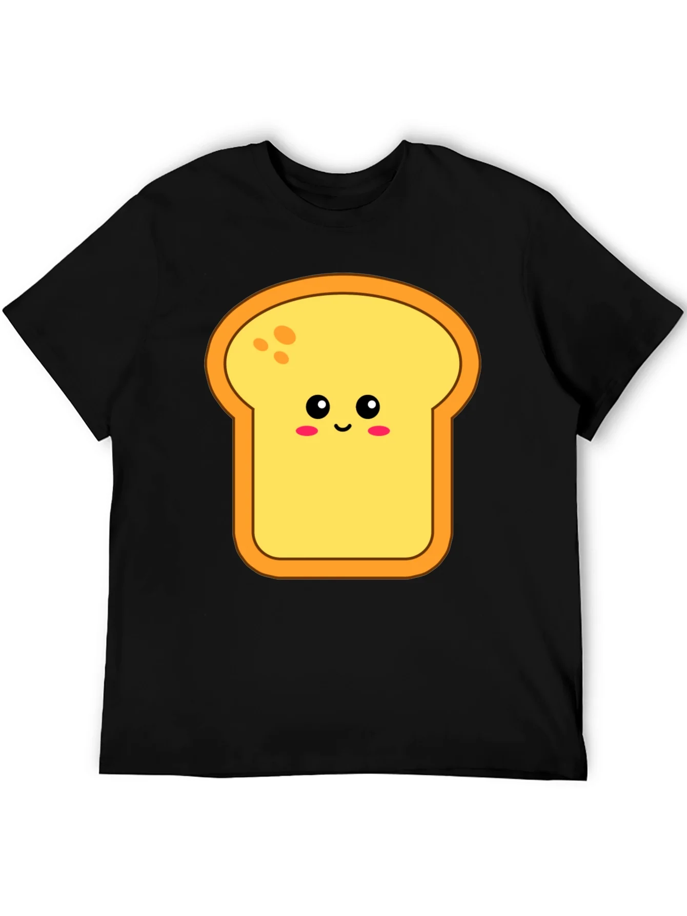 Cute Toast Graphic Tee - Black Cotton Shirt