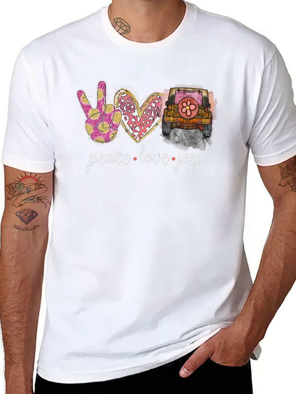 Peace Love Jeep Graphic T-Shirt