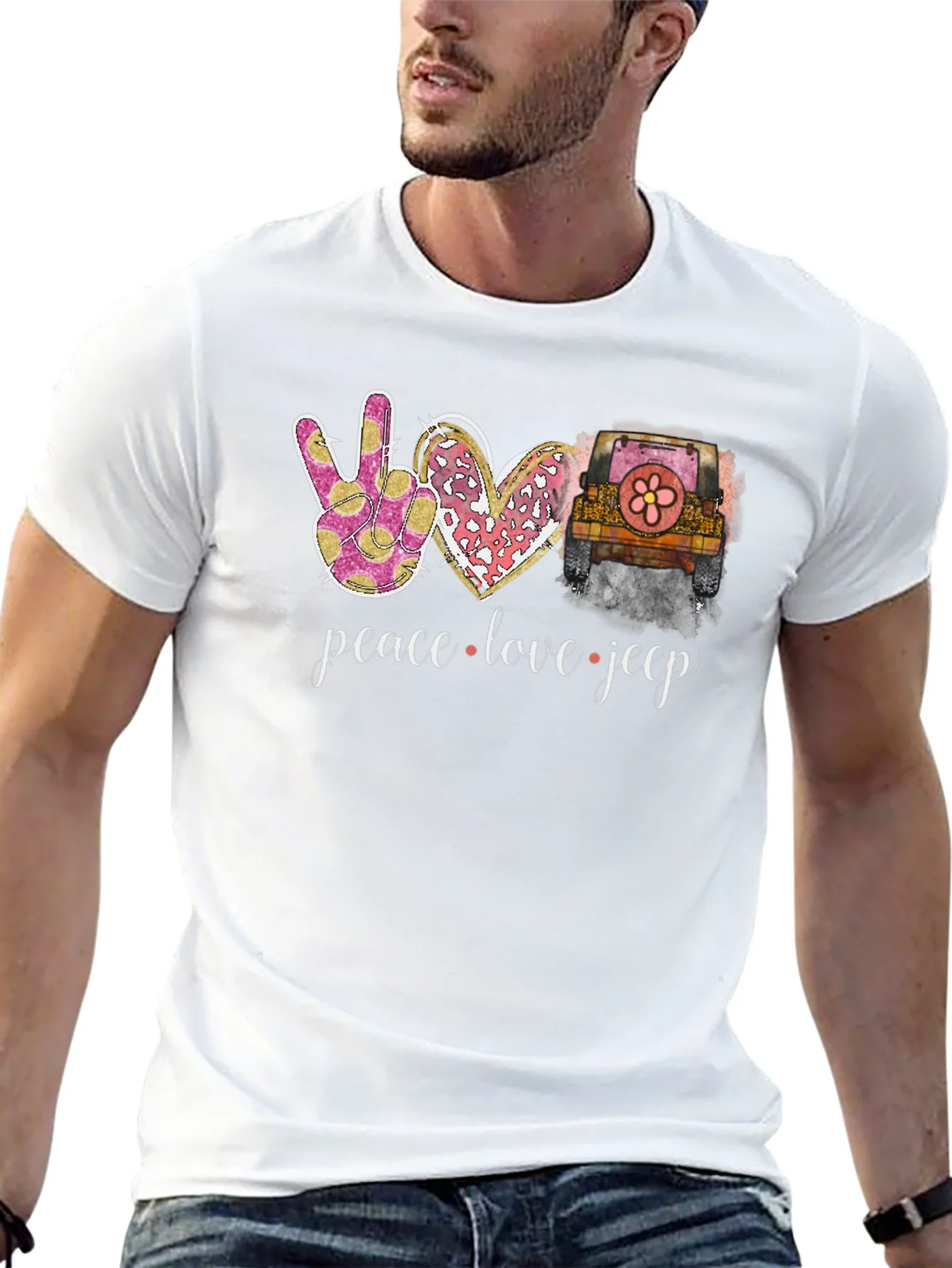 Peace Love Jeep Graphic T-Shirt