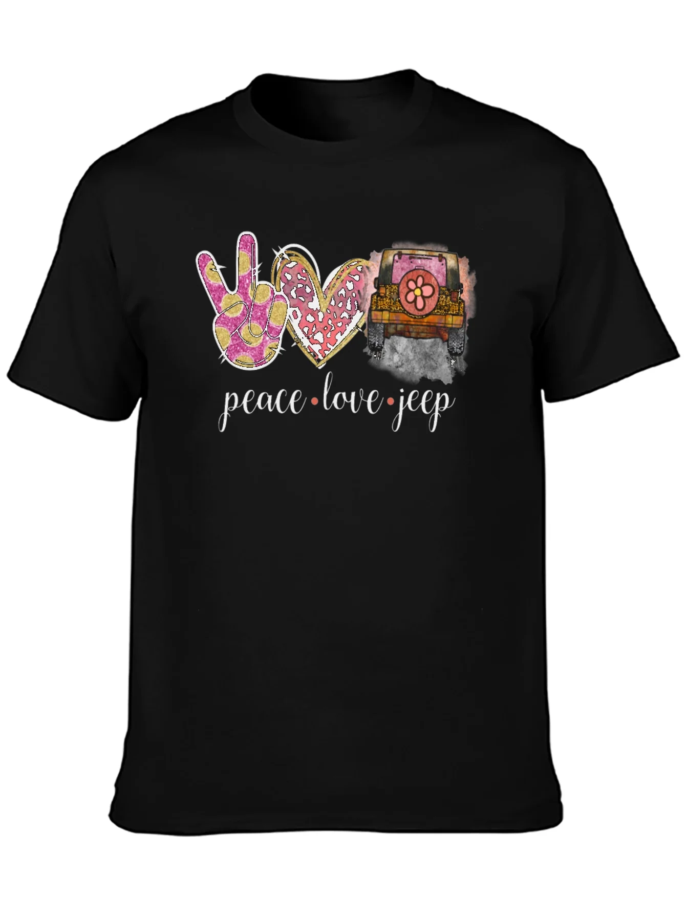 Peace Love Jeep Graphic T-Shirt