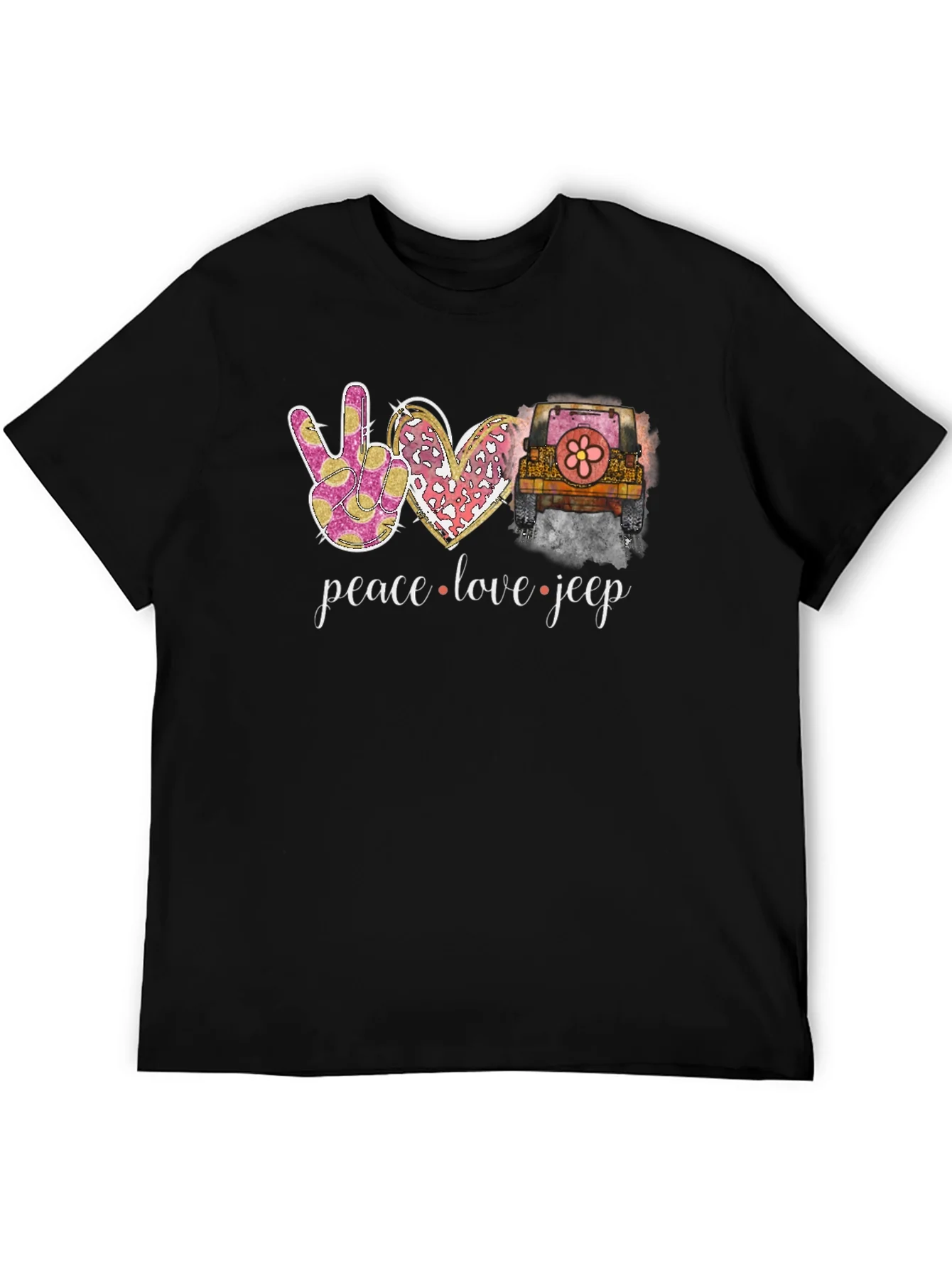 Peace Love Jeep Graphic T-Shirt