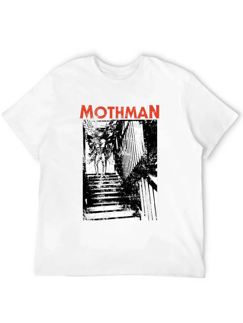 Mothman Graphic Print Black T-Shirt