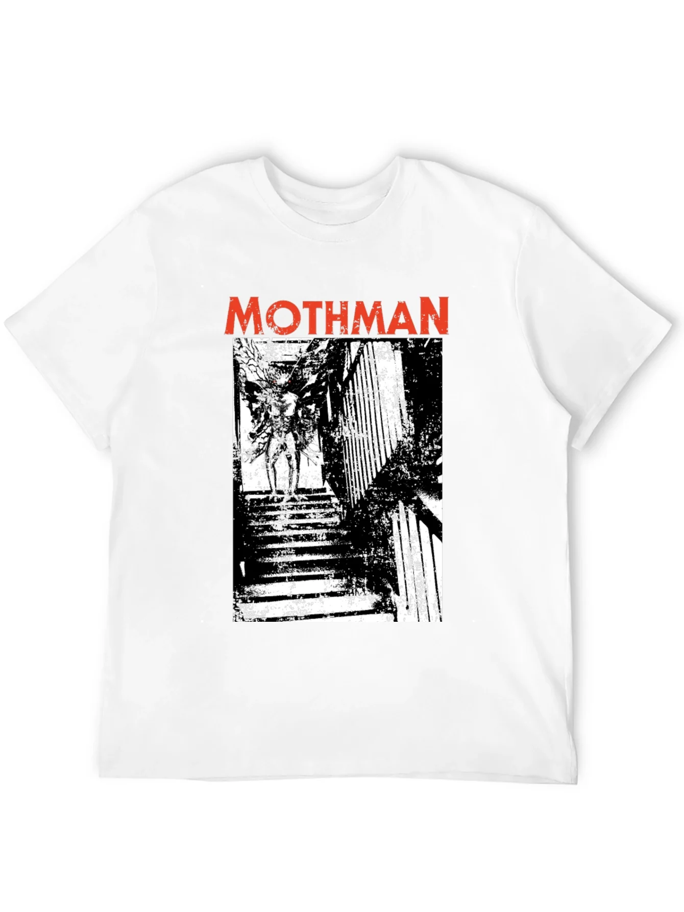 Mothman Graphic Print Black T-Shirt