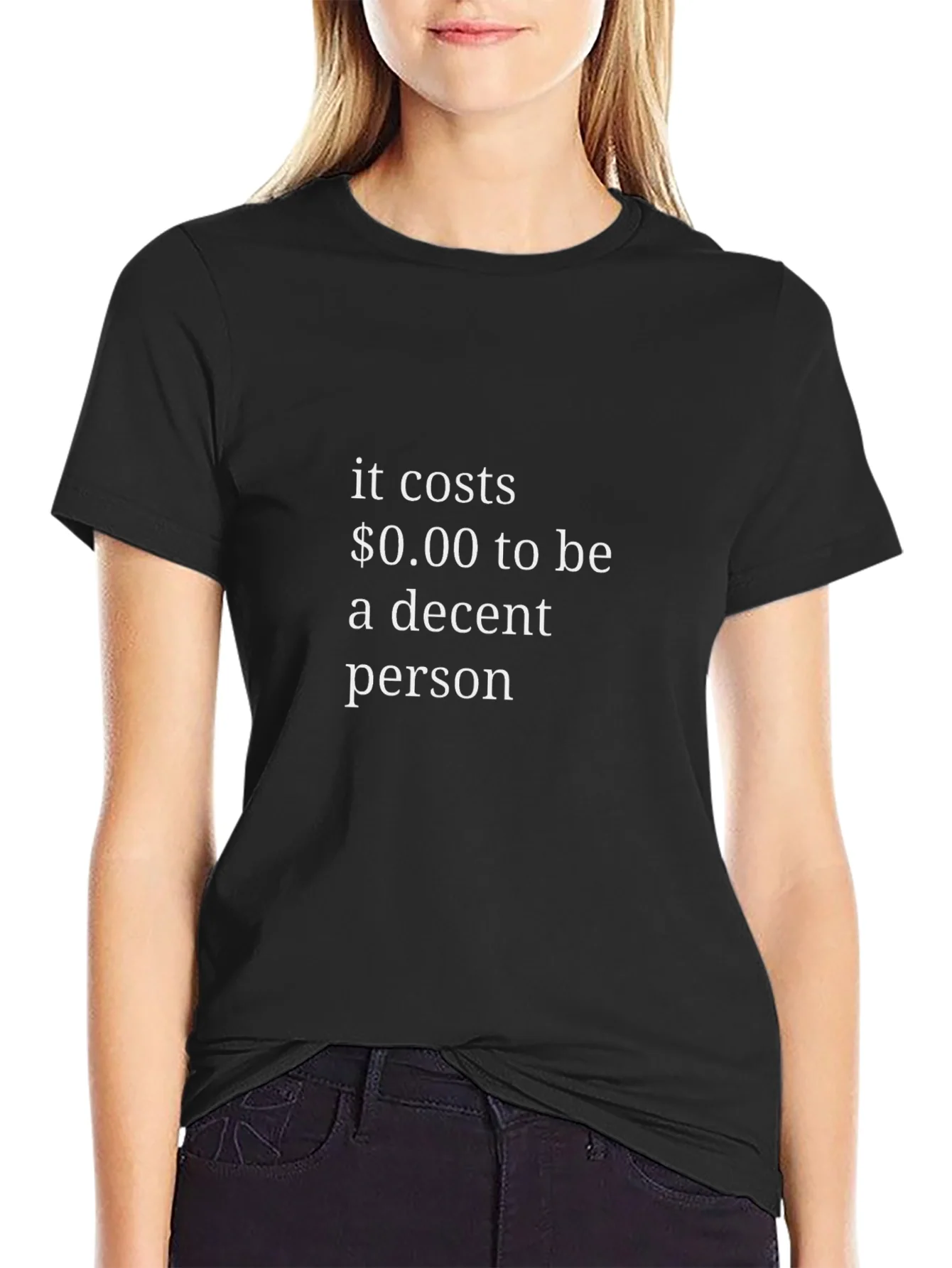 Decent Person T-Shirt - Black Crew Neck