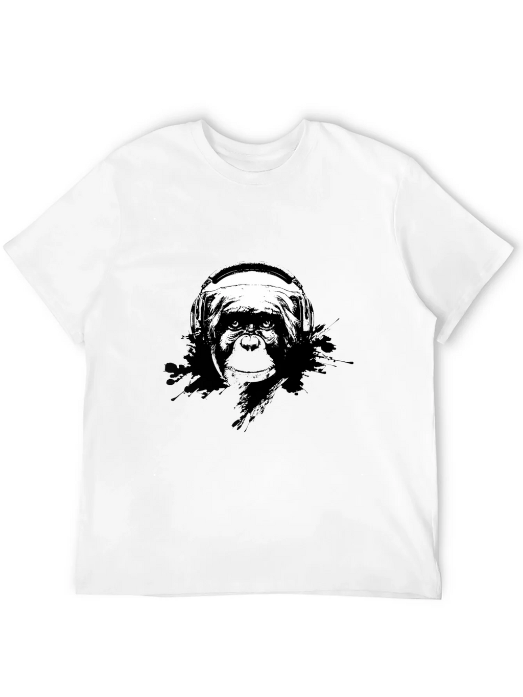 Monkey DJ Graphic Tee - Black Cotton T-Shirt