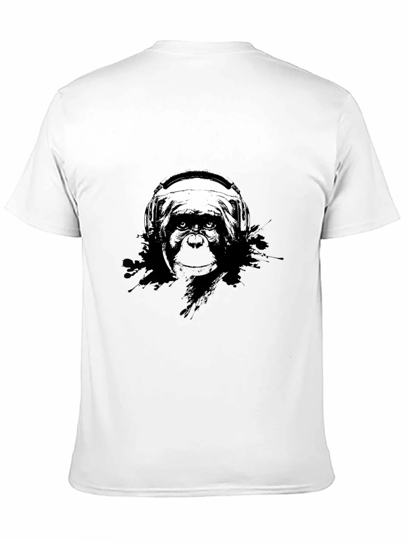Monkey DJ Graphic Tee - Black Cotton T-Shirt