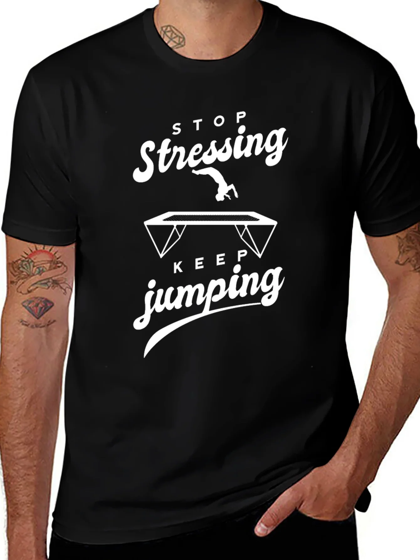 Stop Stressing Keep Jumping Graphic Tee