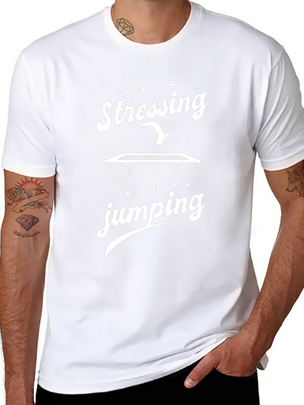 Stop Stressing Keep Jumping Graphic Tee