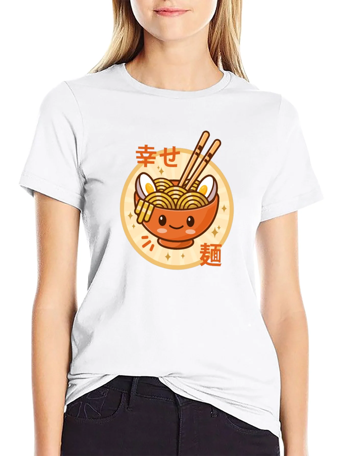 Kawaii Ramen Bowl Graphic Tee - Unisex Black T-Shirt