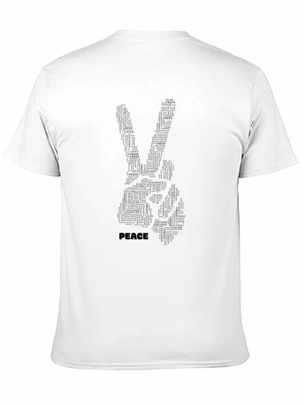 Peace Sign Word Art T-Shirt - Black