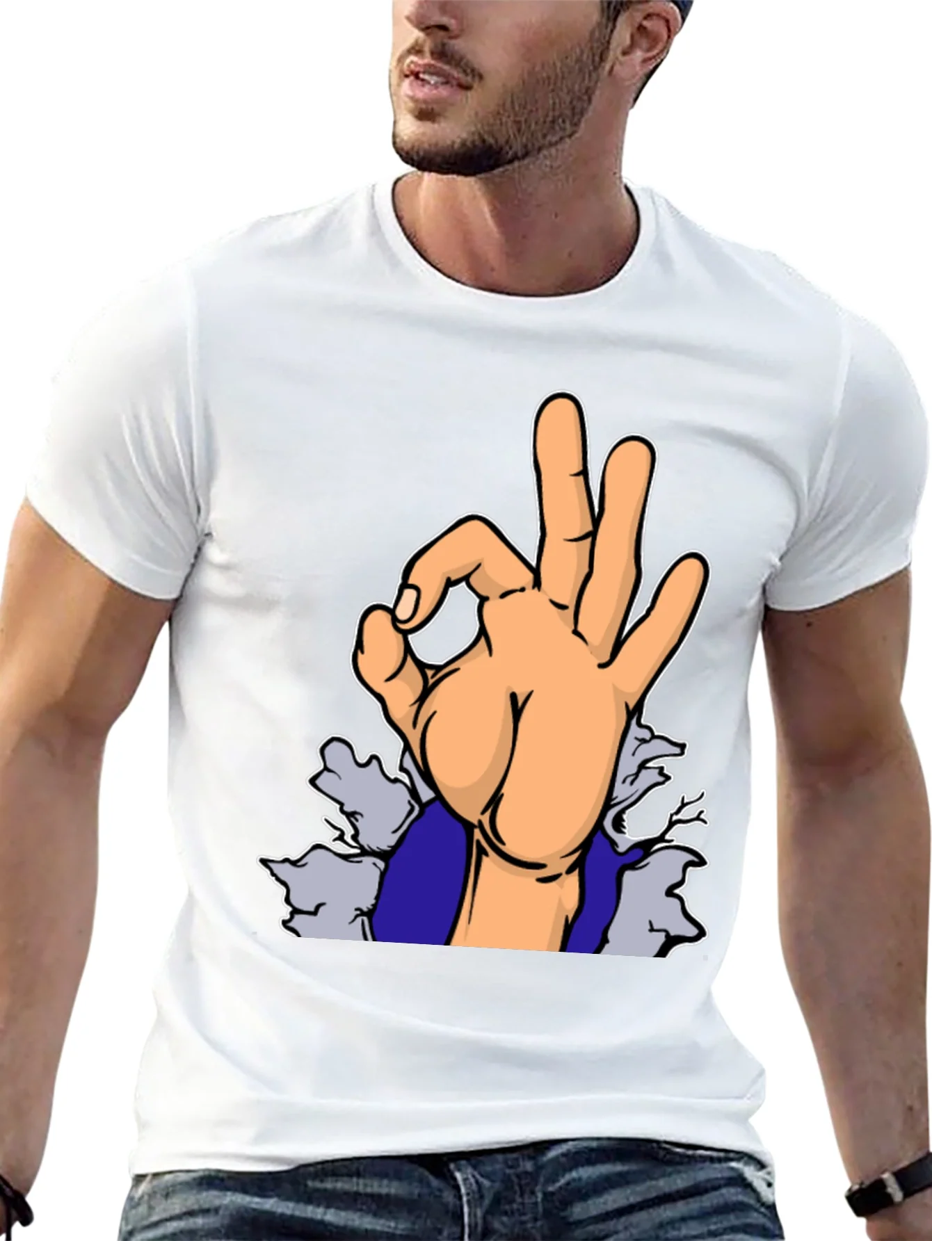 OK Hand Gesture Graphic T-Shirt