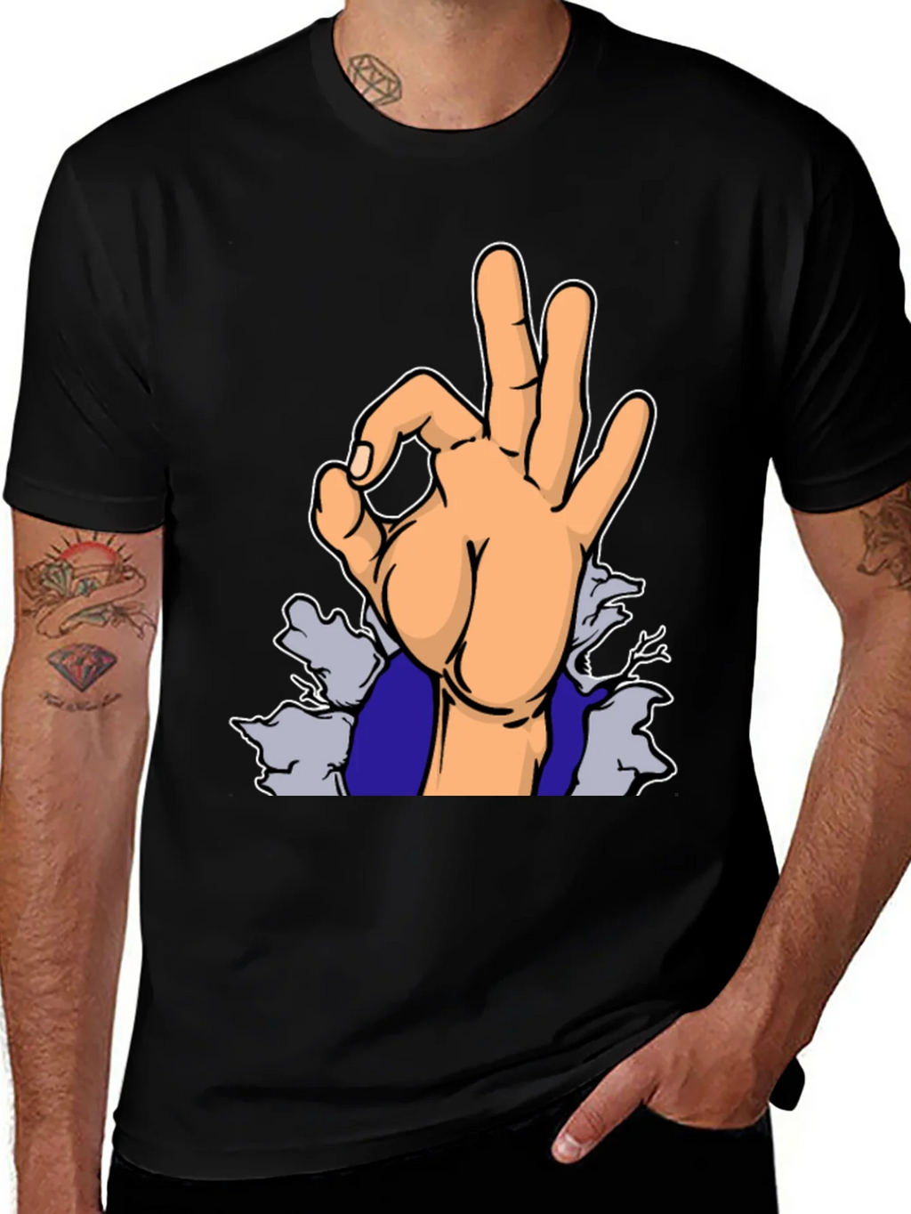 OK Hand Gesture Graphic T-Shirt
