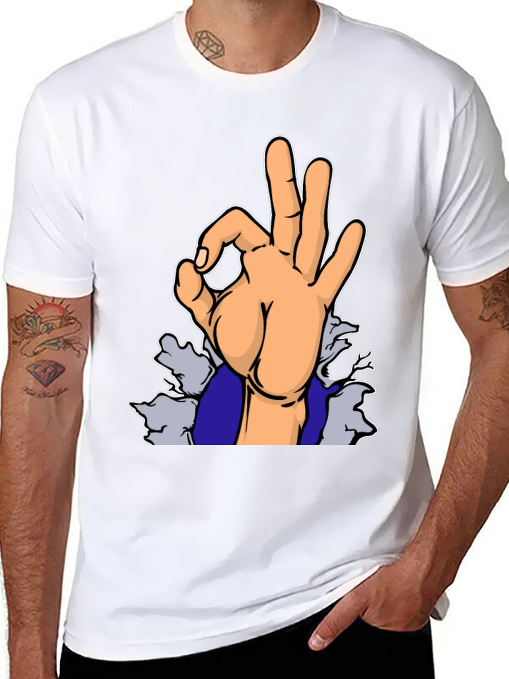 OK Hand Gesture Graphic T-Shirt