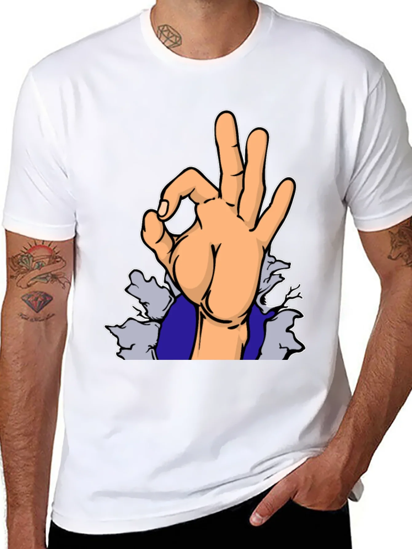 OK Hand Gesture Graphic T-Shirt