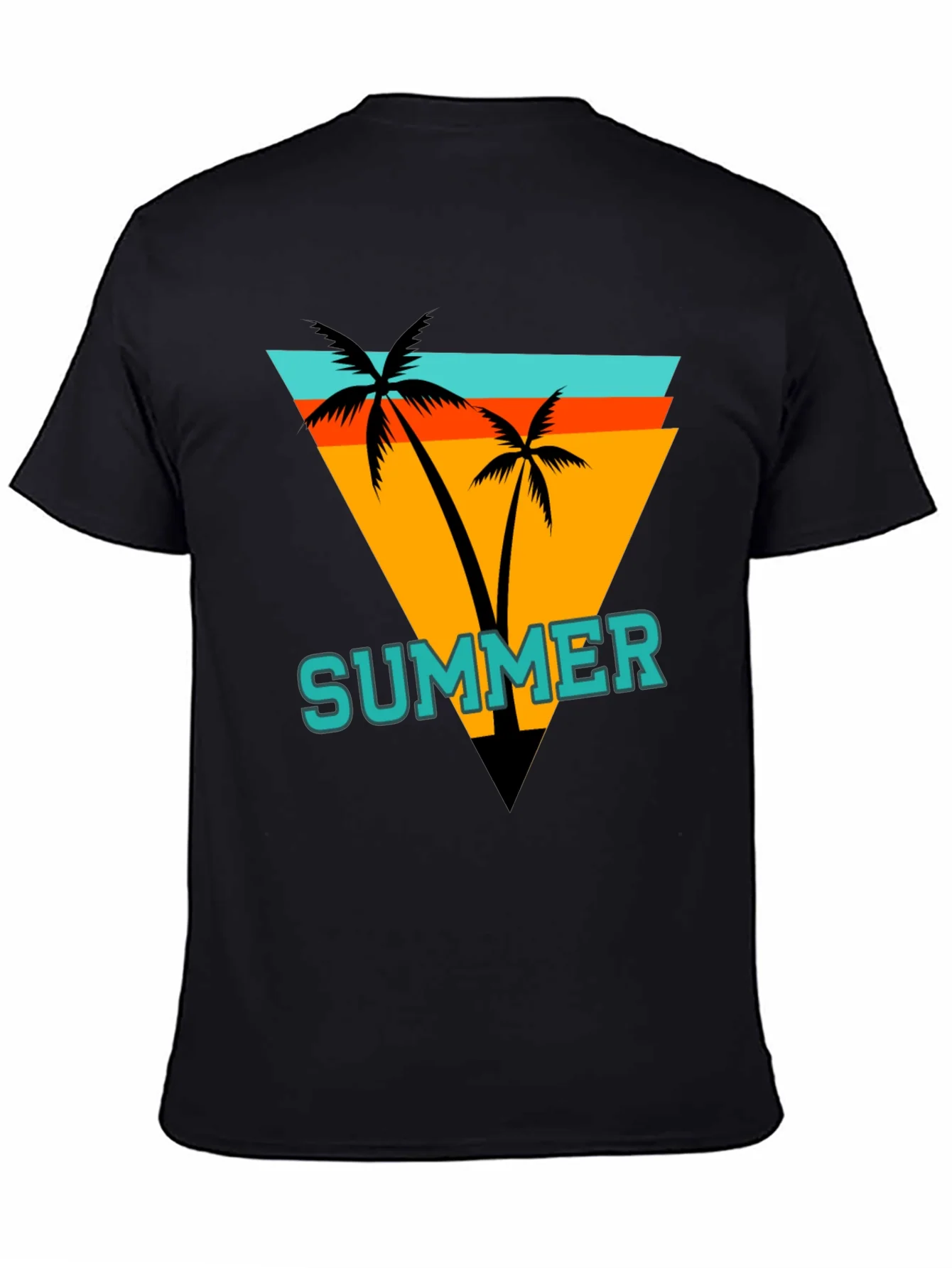Summer Palm Graphic Tee - Retro Beach Vibes