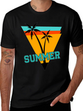 Summer Palm Graphic Tee - Retro Beach Vibes