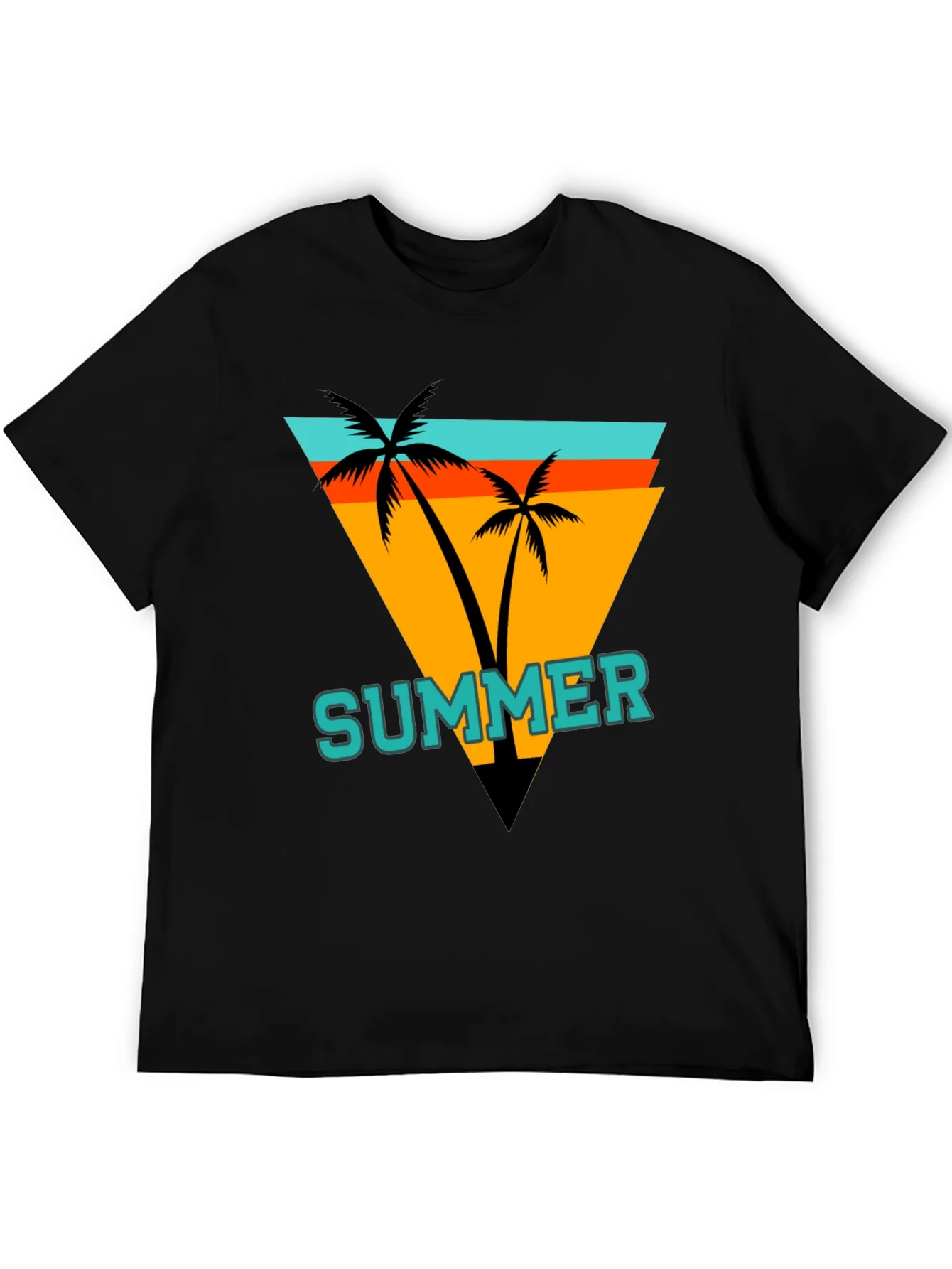 Summer Palm Graphic Tee - Retro Beach Vibes