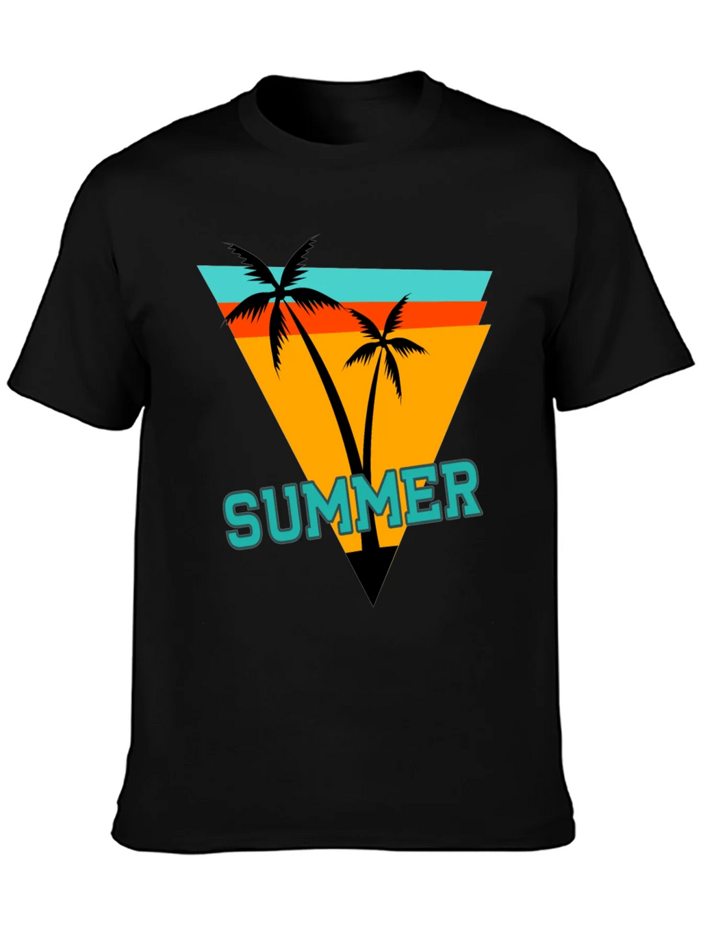 Summer Palm Graphic Tee - Retro Beach Vibes