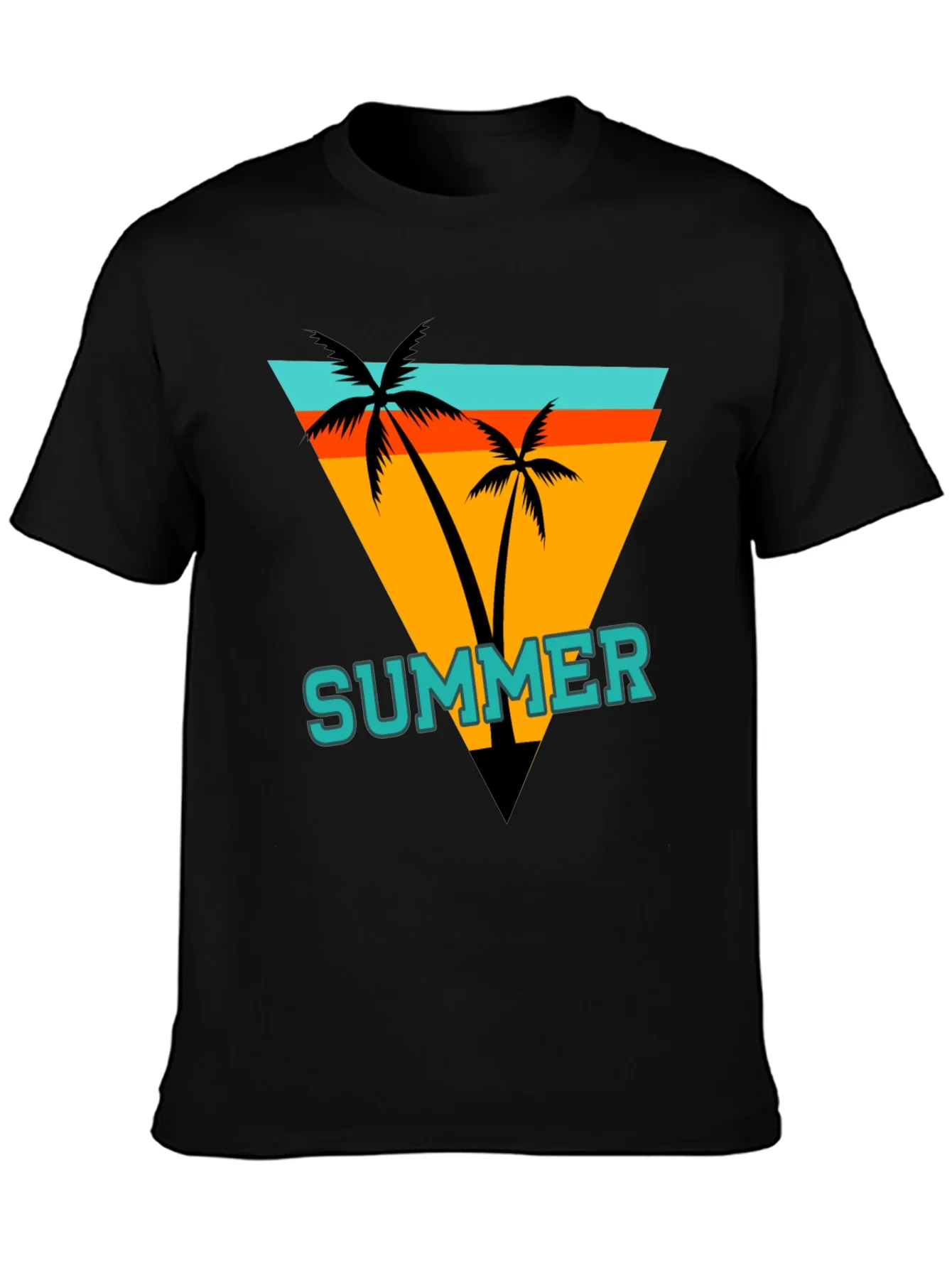Summer Palm Graphic Tee - Retro Beach Vibes