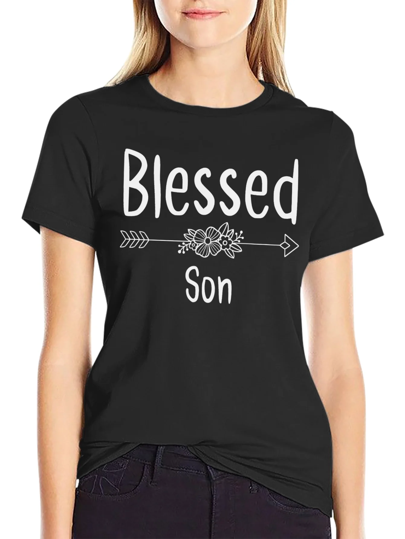 Blessed Son T-Shirt Arrow Floral Design