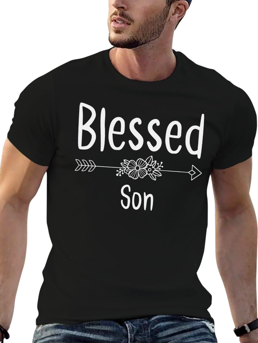 Blessed Son T-Shirt Arrow Floral Design