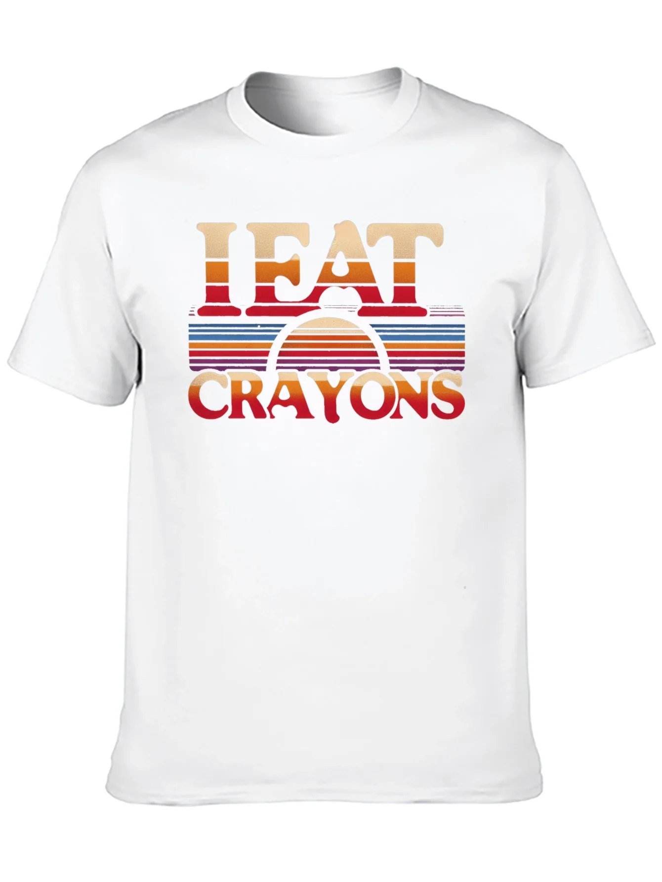 I Eat Crayons Retro Style Graphic T-Shirt