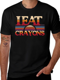 I Eat Crayons Retro Style Graphic T-Shirt