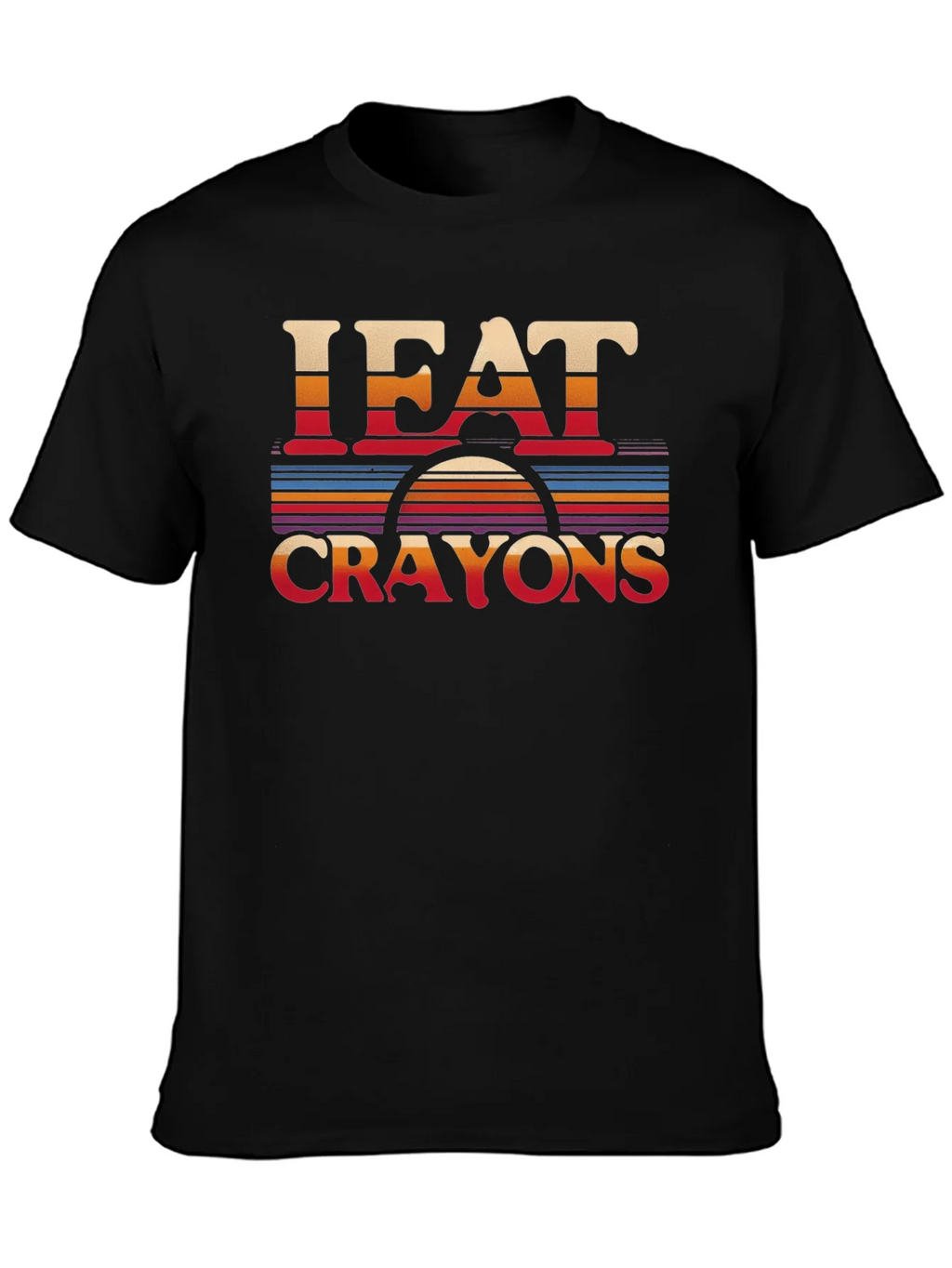 I Eat Crayons Retro Style Graphic T-Shirt