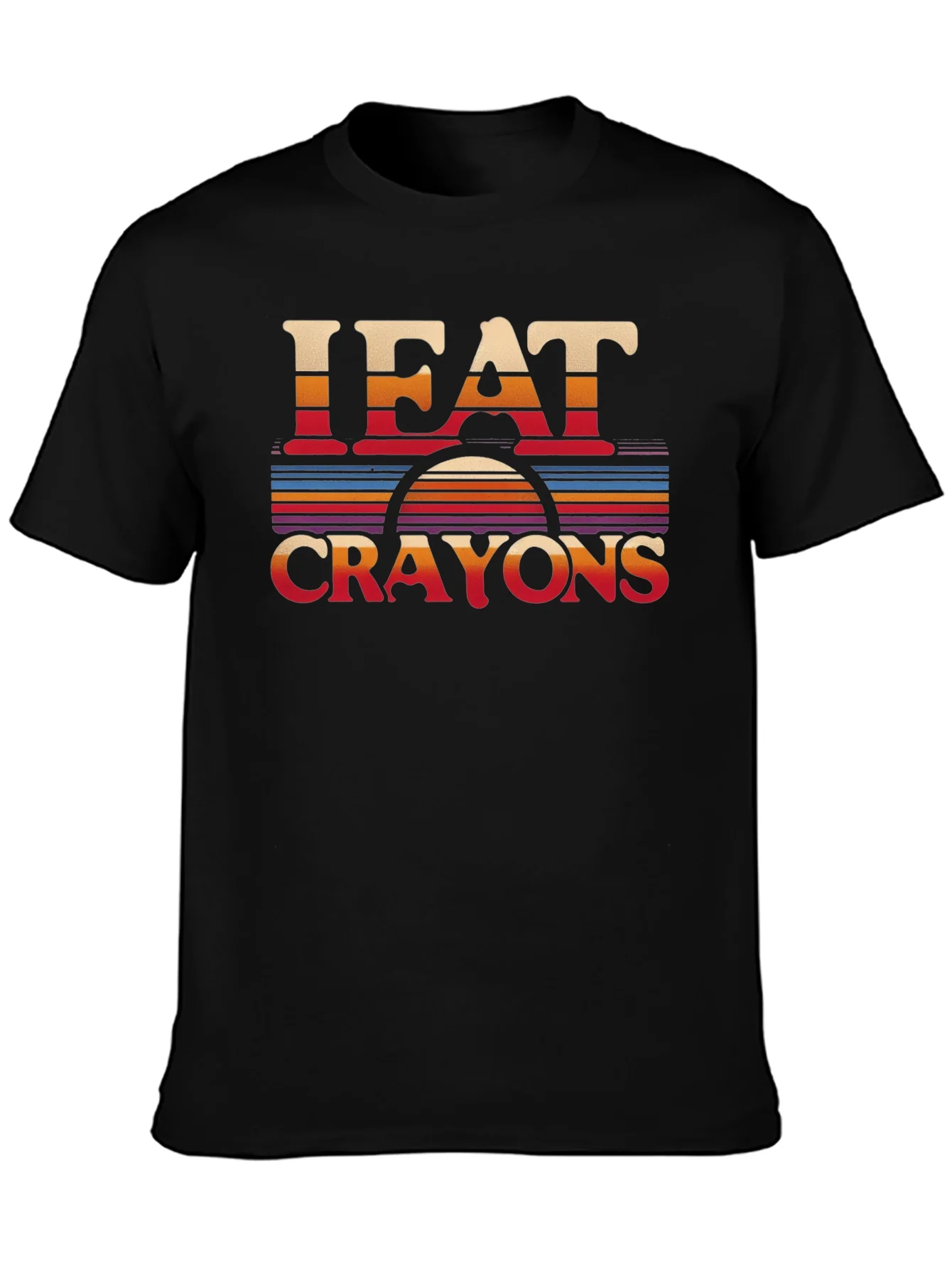 I Eat Crayons Retro Style Graphic T-Shirt