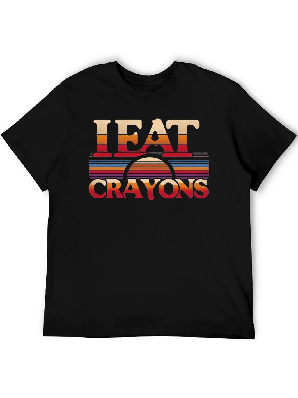 I Eat Crayons Retro Style Graphic T-Shirt