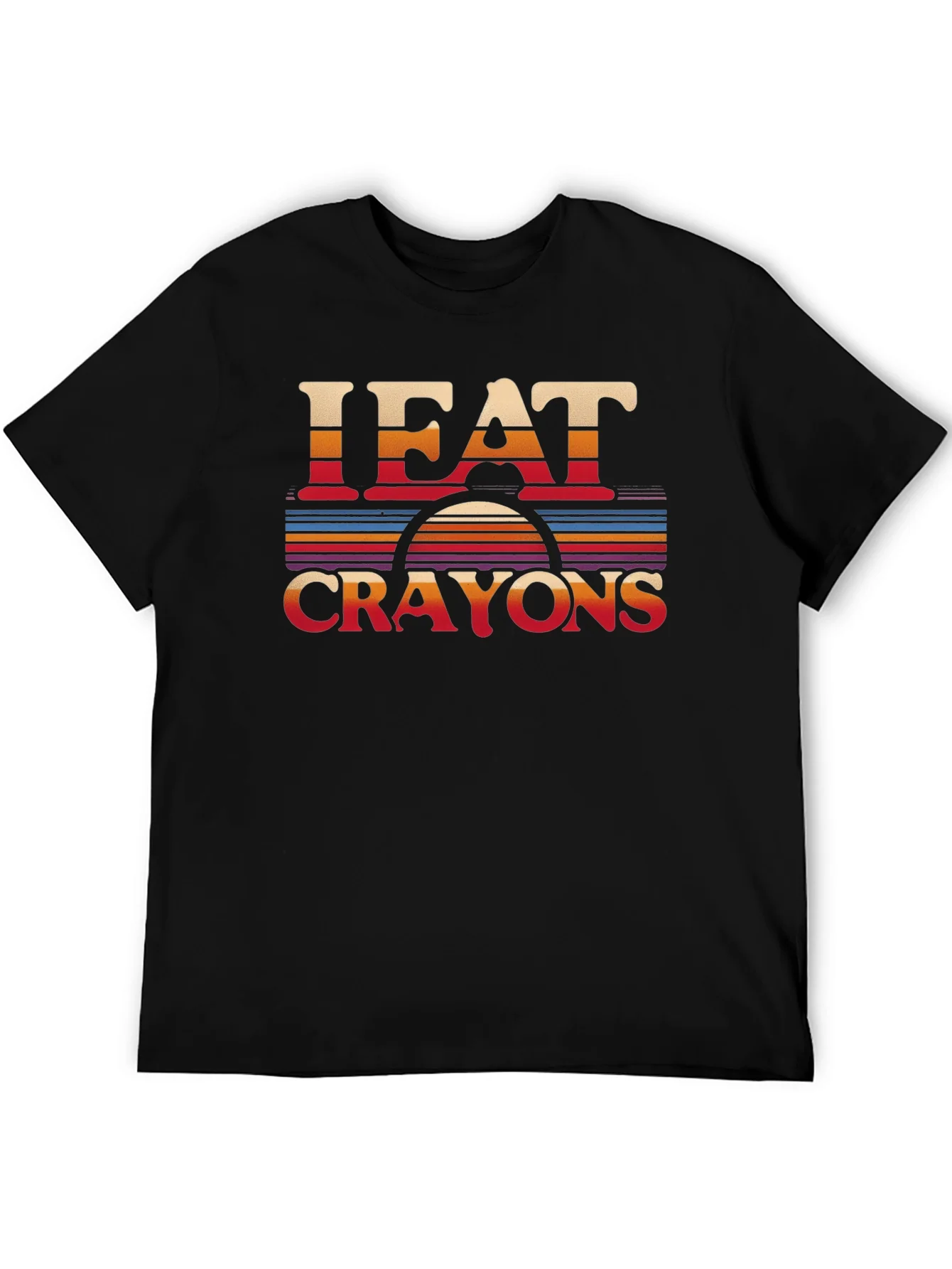 I Eat Crayons Retro Style Graphic T-Shirt