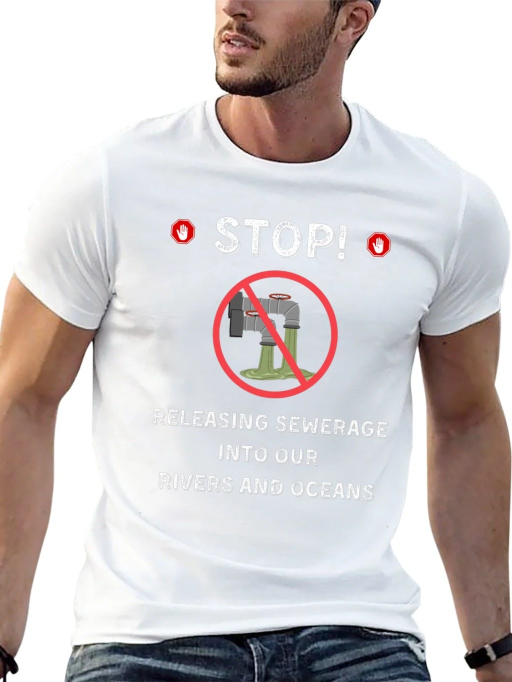 Stop Polluting T-Shirt - Environmental Awareness Tee