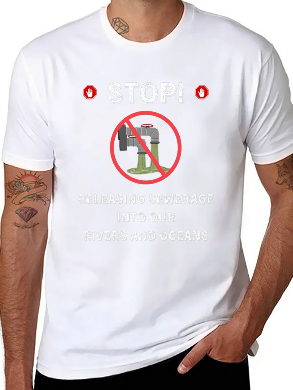 Stop Polluting T-Shirt - Environmental Awareness Tee