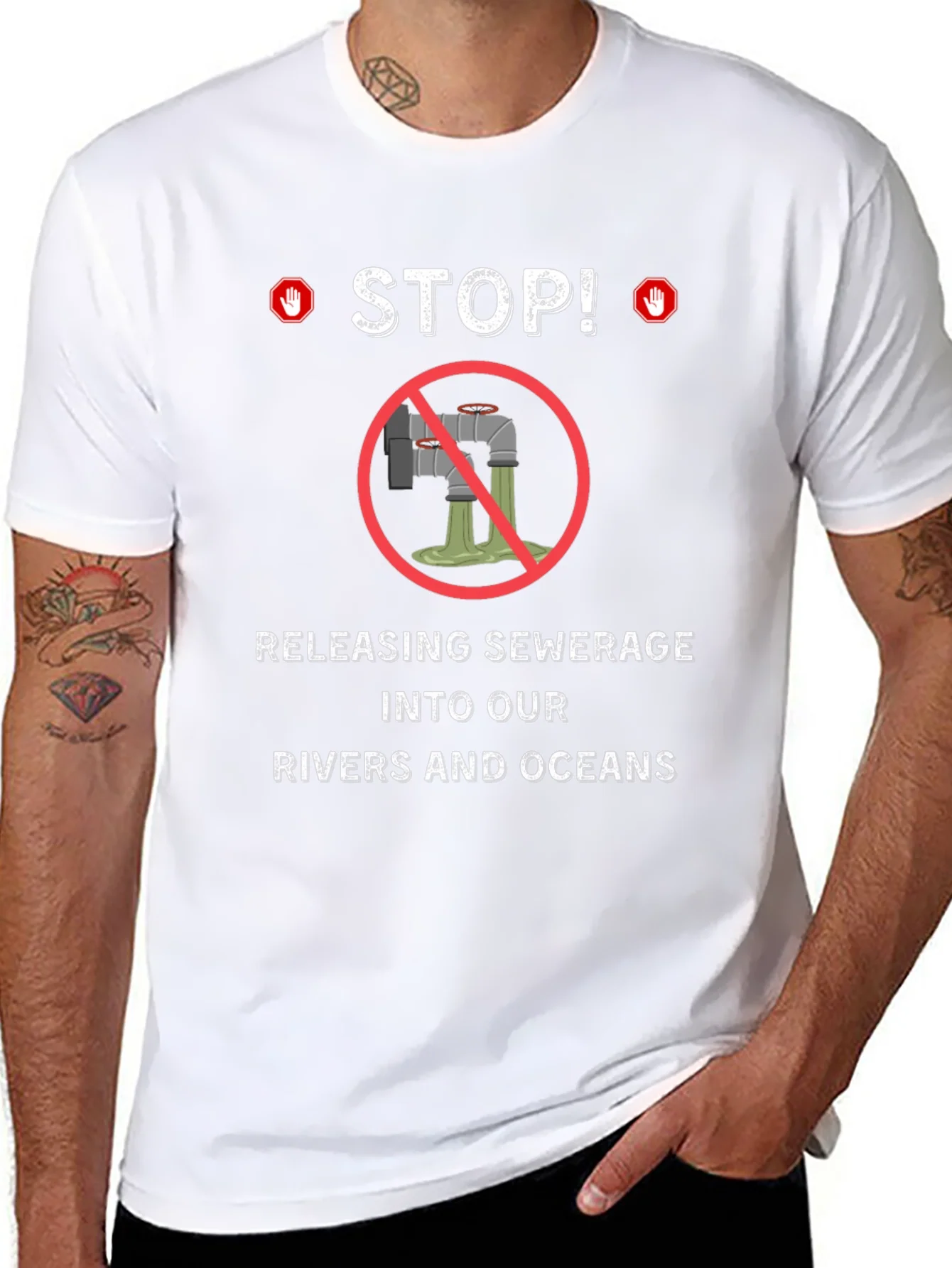 Stop Polluting T-Shirt - Environmental Awareness Tee